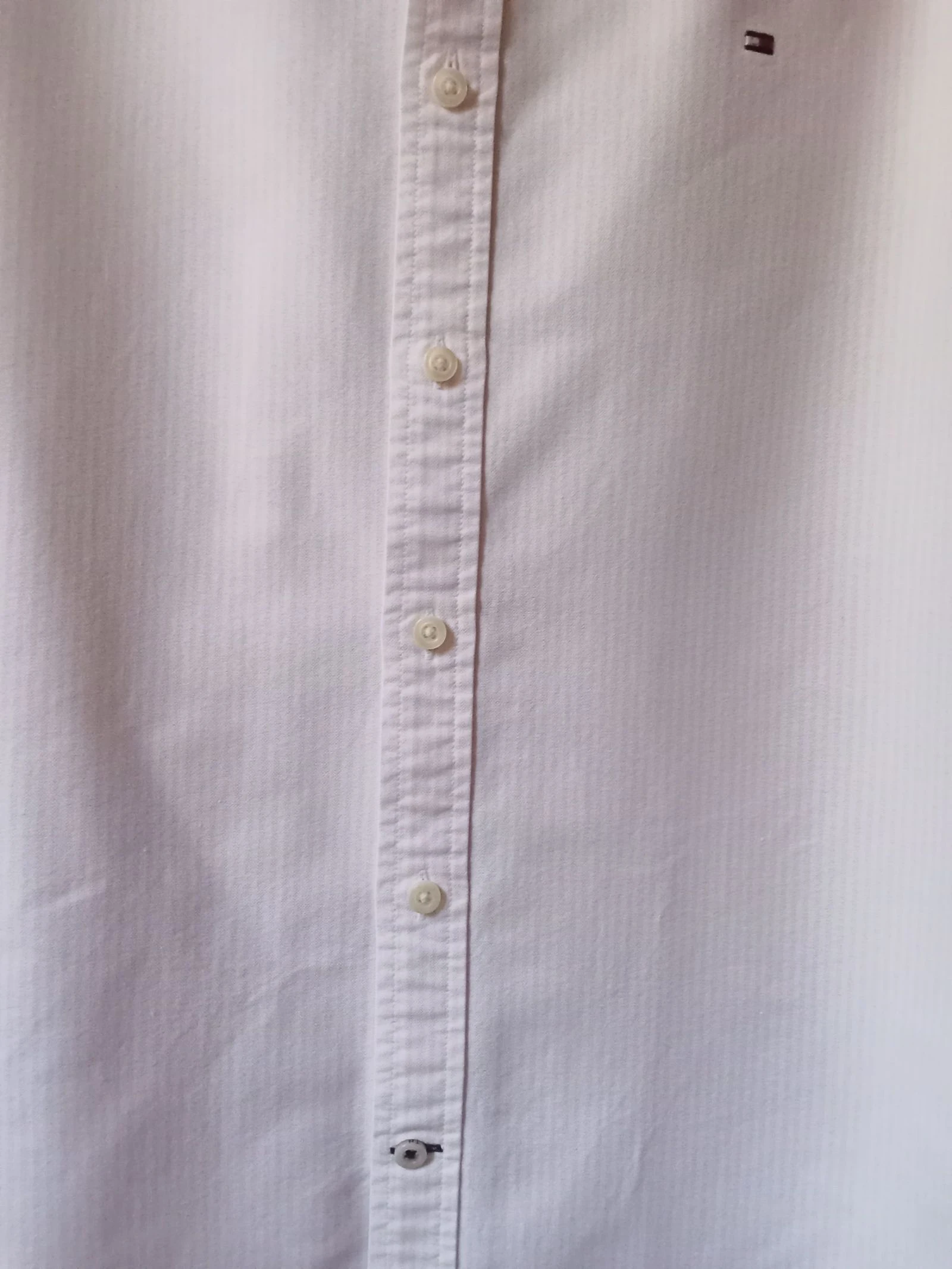 Camisa masculina listras brancas e rosas Tommy Hilfiger tamanho G em ótimo estado 100% algodão | Inclui 4 botões de reposição – photo 5